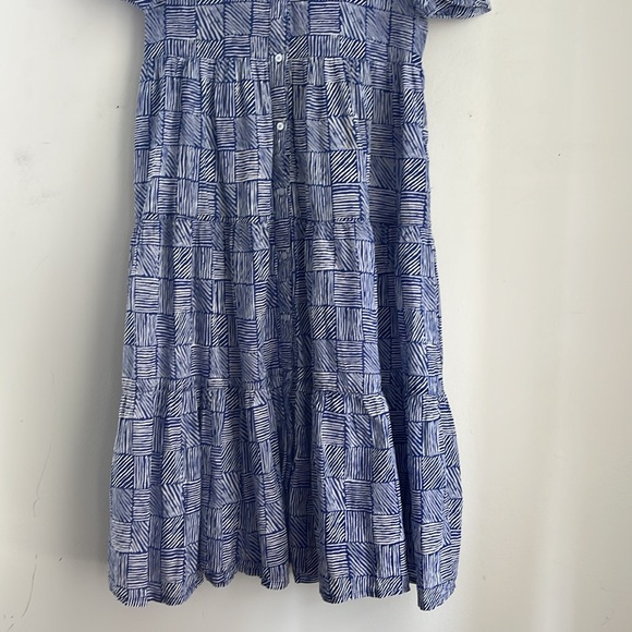 Dizzy Lizzie Palm Desert cotton tiered button up midi maxi shirt dress L - Picture 2 of 7
